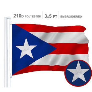 Puerto Rico (Puerto Rican) Flag 300D Embroidered Polyester 3x5 Ft