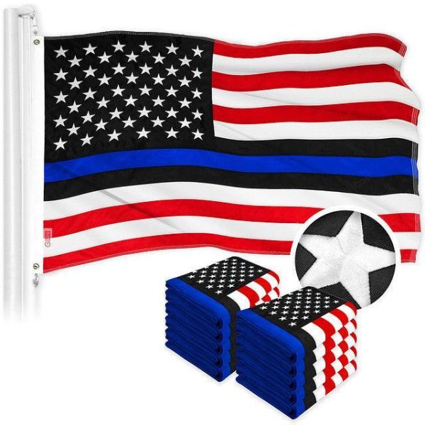 Blue Lives Matter Flag 2x3FT 10-Pack Embroidered Polyester By G128
