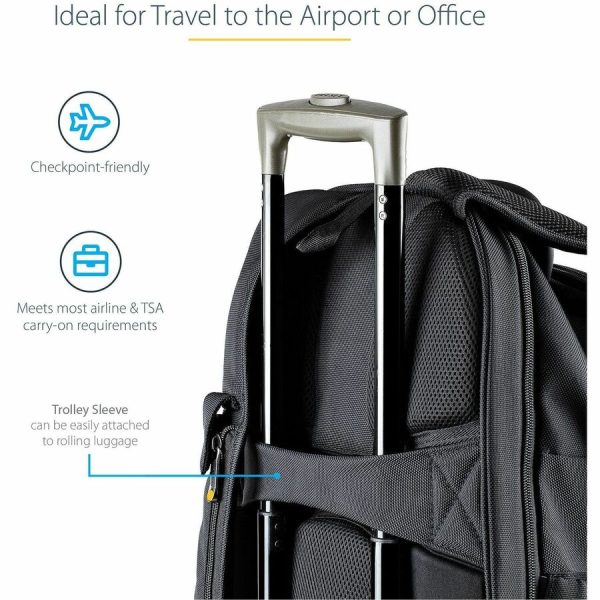 StarTech.com 17.3" Laptop Backpack w/ Removable Accessory Case, Professional IT Tech Backpack for Work/Travel/Commute, Nylon Computer Bag - Image 5