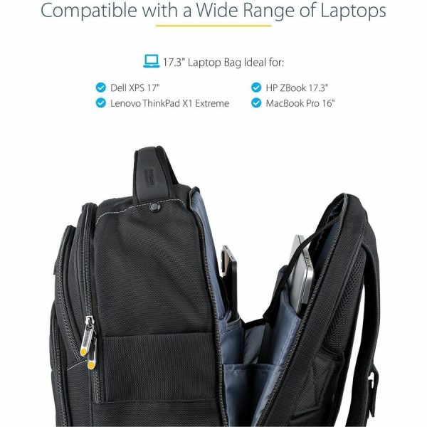 StarTech.com 17.3" Laptop Backpack w/ Removable Accessory Case, Professional IT Tech Backpack for Work/Travel/Commute, Nylon Computer Bag - Image 6