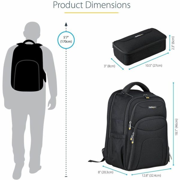 StarTech.com 17.3" Laptop Backpack w/ Removable Accessory Case, Professional IT Tech Backpack for Work/Travel/Commute, Nylon Computer Bag - Image 7