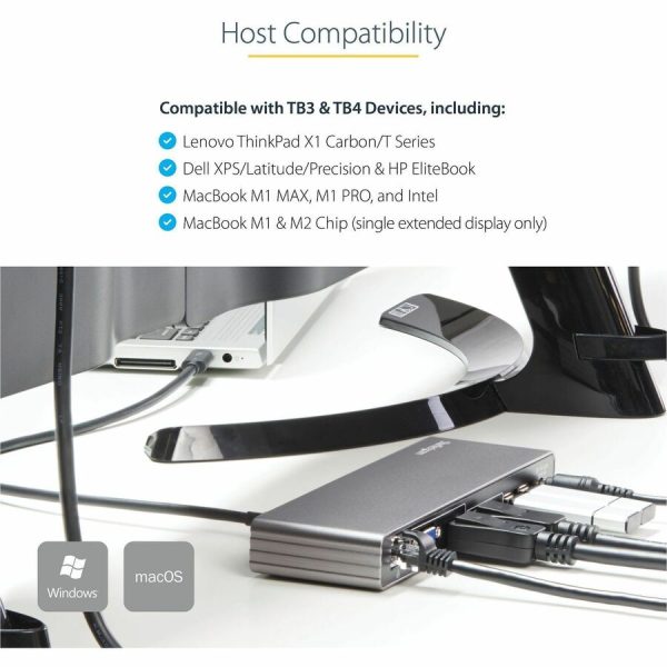 StarTech.com Thunderbolt 3 Dock, Dual 4K 60Hz Monitor TB3 Docking Station with DisplayPort, HDMI & 1080p VGA, 85W Power Delivery, TAA - Image 4
