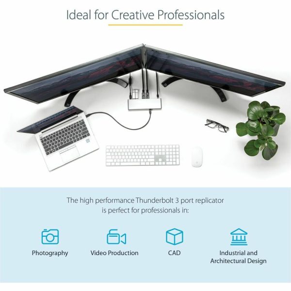 StarTech.com Thunderbolt 3 Dock, Dual 4K 60Hz Monitor TB3 Docking Station with DisplayPort, HDMI & 1080p VGA, 85W Power Delivery, TAA - Image 5
