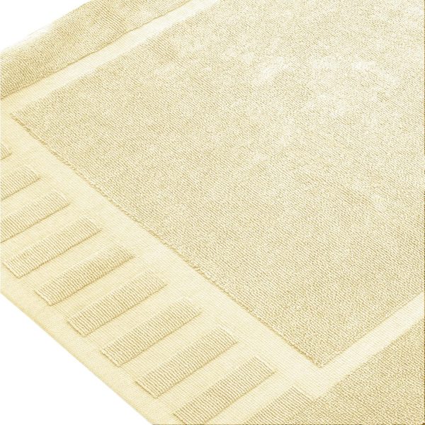 Luxury Bath Mat Floor Towel Set   Absorbent Cotton Hotel Spa Shower Bathtub Mats [Not a Bathroom Rug] 22 x34  | 2 Pack | Beige - Image 5