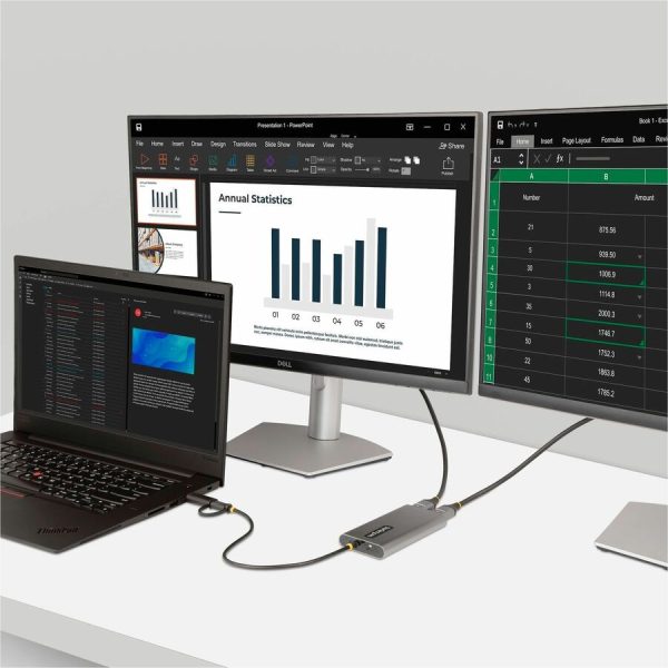 StarTech.com USB-C to Dual-HDMI Adapter, USB-C/A to 2x HDMI, 4K 60Hz, 100W PD Pass-Through, 1ft/30cm Built-in Cable, USB to HDMI Converter - Image 7