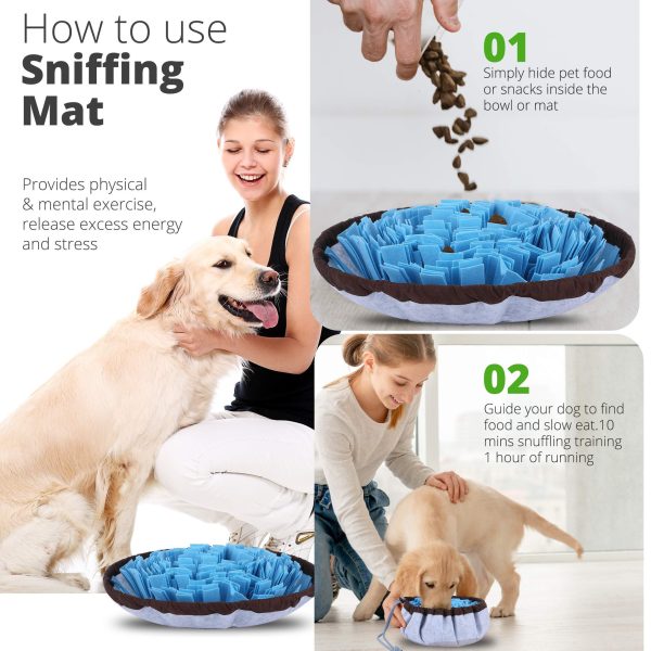 PET ARENA Adjustable Snuffle Foraging mat Dog Mental Puzzle Interactive Stimulation Toys for Smell Training and Slow Eating Stress Relief for Feeding Dog - Image 2