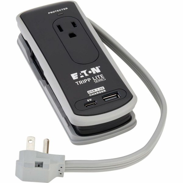 Eaton Tripp Lite Series Protect It! 2-Outlet Travel-Size Surge Protector - 5-15R Outlets, USB-C and USB-A Ports, 5-15P Input, Black - Image 10
