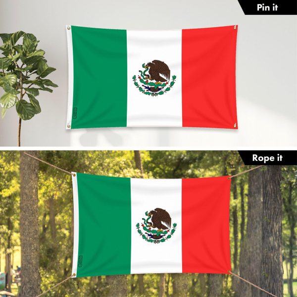 G128 Combo Pack: 6 Ft Tangle Free Aluminum Spinning Flagpole (Black) & Mexico Mexican Flag 3x5 Ft, LiteWeave Pro Series Printed 150D Polyester, 4 Corner Brass Grommets | Pole with Flag Included - Image 6