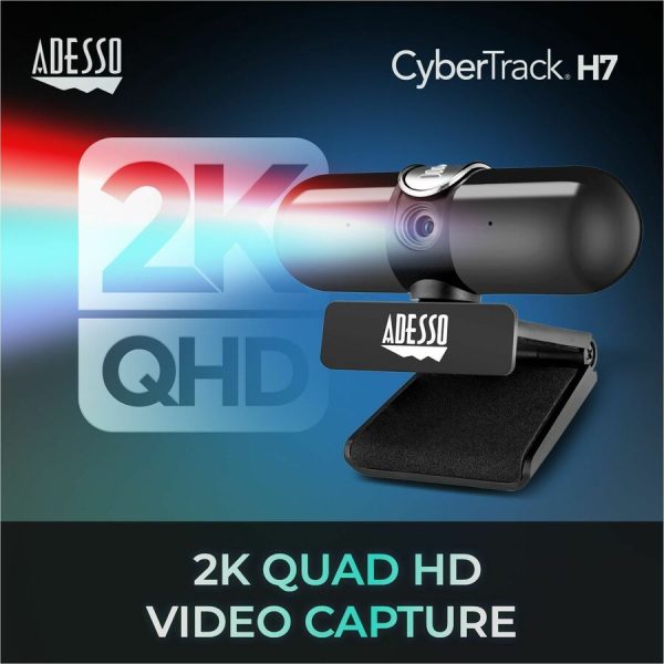 Adesso CyberTrack CyberTrack H7 Webcam - 4 Megapixel - 30 fps - USB 2.0 - TAA Compliant - Image 2