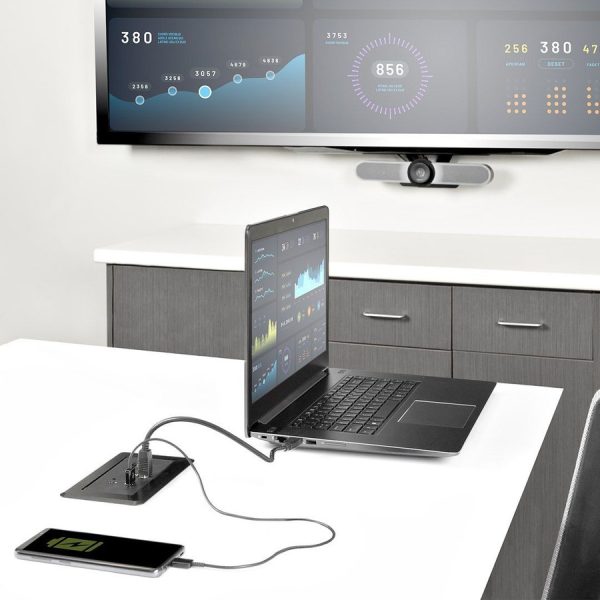StarTech.com Conference Room Docking Station, In-Table Universal Laptop Dock, HDMI/60W PD/USB Hub/GbE/Audio, Huddle/Boardroom Connectivity - Image 8