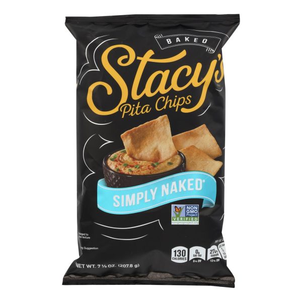 Stacy's Pita Chips Simply Naked Pita Chips - Case of 12 - 7.33 oz. - Image 3