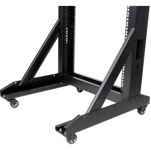 StarTech.com 2-Post 42U Mobile Open Frame Server Rack, Two Post 19in Network Rack with Casters, Rolling Open Rack for AV/Data/IT Equipment - Image 3