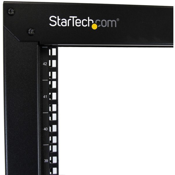 StarTech.com 2-Post 42U Mobile Open Frame Server Rack, Two Post 19in Network Rack with Casters, Rolling Open Rack for AV/Data/IT Equipment - Image 4