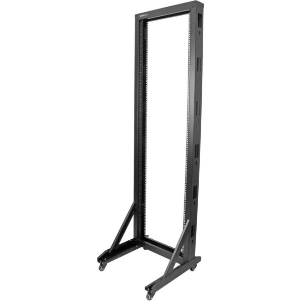 StarTech.com 2-Post 42U Mobile Open Frame Server Rack, Two Post 19in Network Rack with Casters, Rolling Open Rack for AV/Data/IT Equipment - Image 5