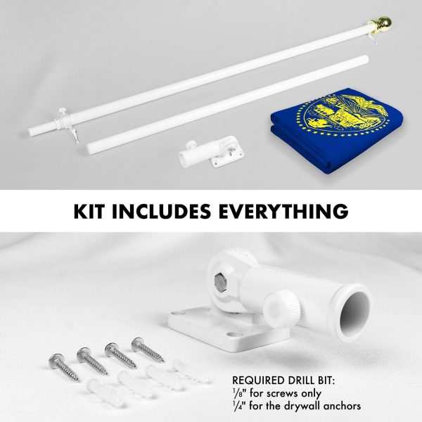 G128 Combo Pack: 6 Ft Tangle Free Spinning Flagpole (White) & Oregon Double Sided Flag 3x5 Ft Printed 150D Polyester, Brass Grommets (Flag Included) Aluminum Flag Pole - Image 2