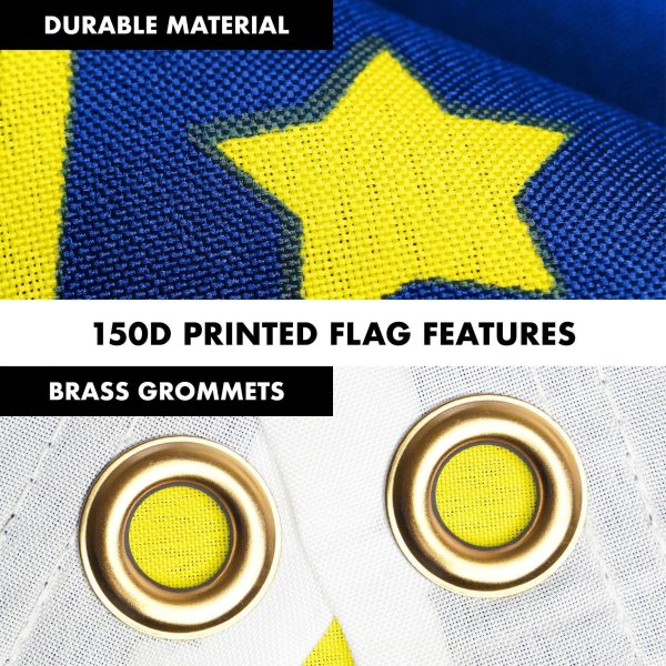 G128 Combo Pack: 6 Ft Tangle Free Spinning Flagpole (White) & Oregon Double Sided Flag 3x5 Ft Printed 150D Polyester, Brass Grommets (Flag Included) Aluminum Flag Pole - Image 4