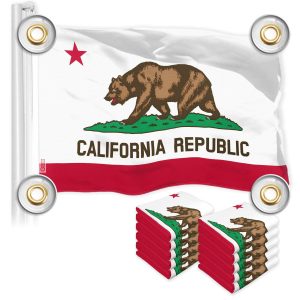 G128 10 Pack: California CA State Flag | 3x5 Ft | LiteWeave Pro Series Printed 150D Polyester, 4 Corner Brass Grommets | Vibrant Colors, Perfect For Balcony, More Durable Than 100D 75D Polyester