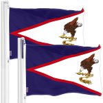 G128 2 Pack: American Samoa Flag | 3x5 Ft | Printed 150D Polyester - Indoor/Outdoor, Vibrant Colors, Brass Grommets, Quality Polyester, Much Thicker More Durable Than 100D 75D Polyester