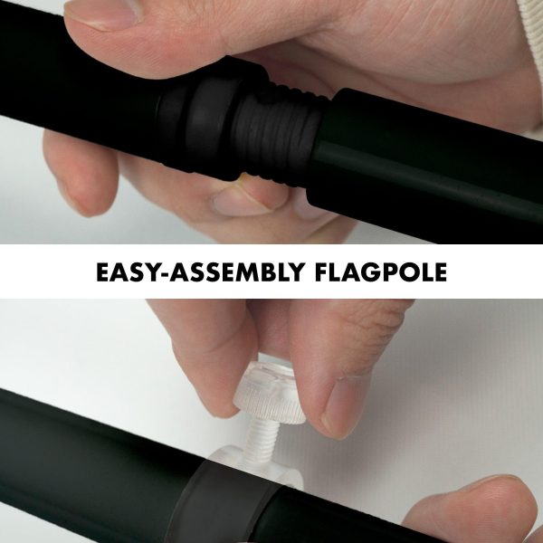 G128 Combo Pack: 6 Feet Tangle Free Spinning Flagpole (Black) Solid Black Flag 3x5 ft Printed 150D Brass Grommets (Flag Included) Aluminum Flag Pole - Image 6