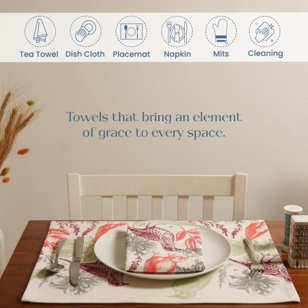 The Fine Living Co. 100% Cotton Kitchen Towels Set of 2 18 x 28 inches Hello Bird Printed Dish Towels Hand Towels Boho Tea Towels   Multifunctional Stylish Absorbent Quick Dry Soft - Image 6