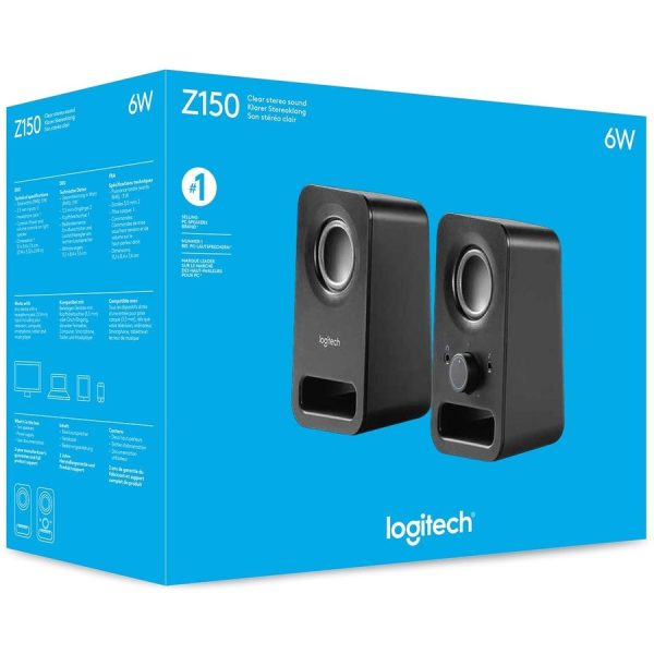 Logitech Multimedia Speakers Z150 with Clear Stereo Sound (Midnight Black, 3W RMS) - Image 3