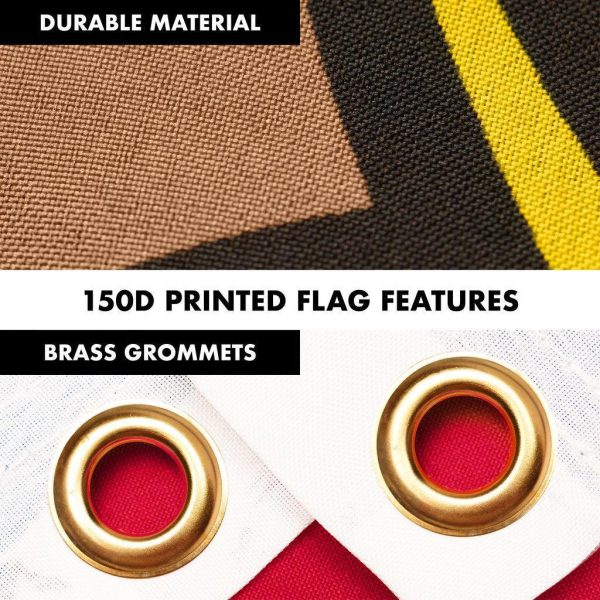 G128 Combo Pack: 6 Ft Tangle Free Spinning Flagpole (White) & Moldova Flag 3x5 Ft Printed 150D Polyester, Brass Grommets (Flag Included) Aluminum Flag Pole - Image 4