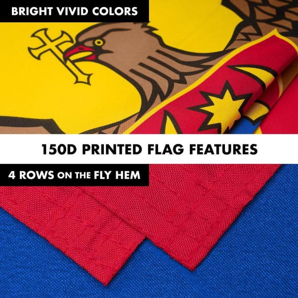 G128 Combo Pack: 6 Ft Tangle Free Spinning Flagpole (White) & Moldova Flag 3x5 Ft Printed 150D Polyester, Brass Grommets (Flag Included) Aluminum Flag Pole - Image 5