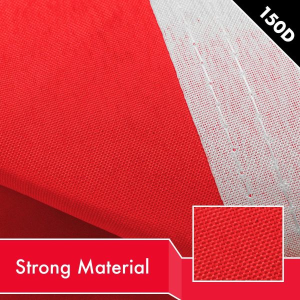 G128 2 Pack: Solid Red Color Flag | 2x3 Ft | LiteWeave Pro Series Printed 150D Polyester | Indoor/Outdoor, Vibrant Colors, Brass Grommets, Thicker and More Durable Than 100D 75D Polyester - Image 4
