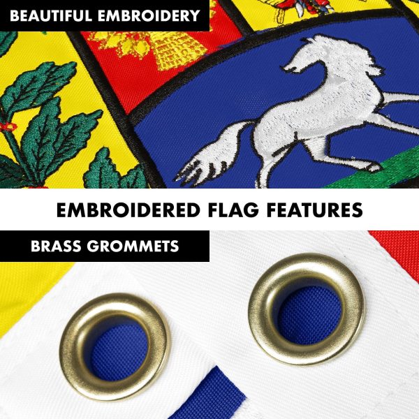 G128 Combo Pack: 6 Ft Tangle Free Aluminum Spinning Flagpole (White) & Venezuela 7 Stars Venezuelan Flag 3x5 Ft, ToughWeave Series Double Sided Embroidered 210D Polyester | Pole with Flag Included - Image 4