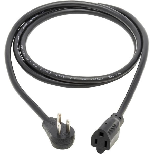 Eaton Tripp Lite Series Power Extension Cord, Right-Angle NEMA 5-15P to NEMA 5-15R - Heavy-Duty, 15A, 120V, 14 AWG, 6 ft. (1.83 m), Black - Image 2