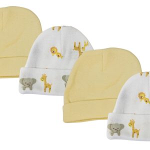 Baby Boy, Baby Girl, Unisex Infant Caps (pack Of 4) Nc_0392