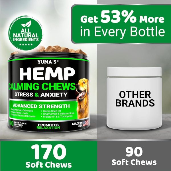 YUMA'S (2 Pack) Hemp Calming Chews for Dogs   Advanced Dog Calming Treats   Dog Calming Chews   340 Chews   Anxiety Relief Treats   Separation Aid Barking Stress Relief   Melatonin   Hemp Oil - Image 5