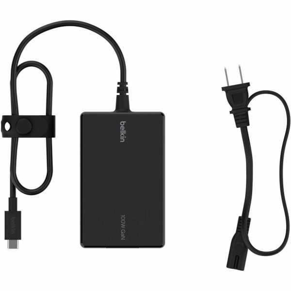 Belkin Portable USB-C Core GaN Power Adapter - 100W - w/ 8ft Power Cable - Laptop Charger - Black - Image 3
