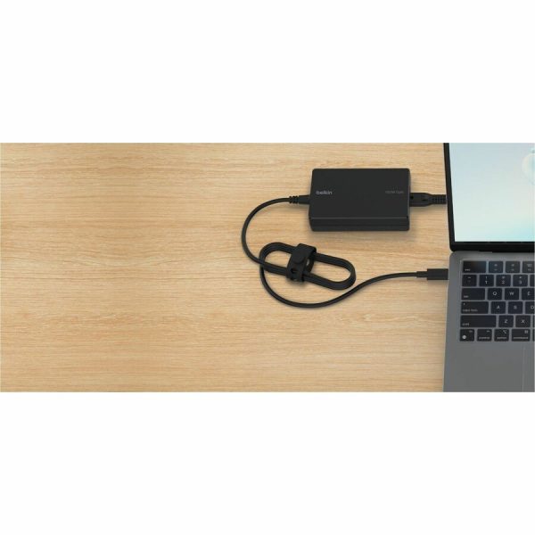 Belkin Portable USB-C Core GaN Power Adapter - 100W - w/ 8ft Power Cable - Laptop Charger - Black - Image 4