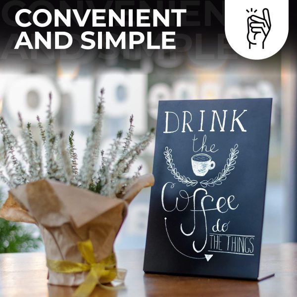 Small Chalkboard Signs with Stand 6x8 in   Table Top Chalk Board to Write On with Stand   Tabletop Chalkboard   Mini Chalkboard Signs with Stand   Blackboard Display Tabletop - Image 4