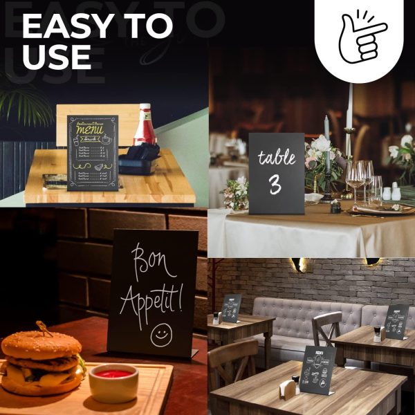 Small Chalkboard Signs with Stand 6x8 in   Table Top Chalk Board to Write On with Stand   Tabletop Chalkboard   Mini Chalkboard Signs with Stand   Blackboard Display Tabletop - Image 6