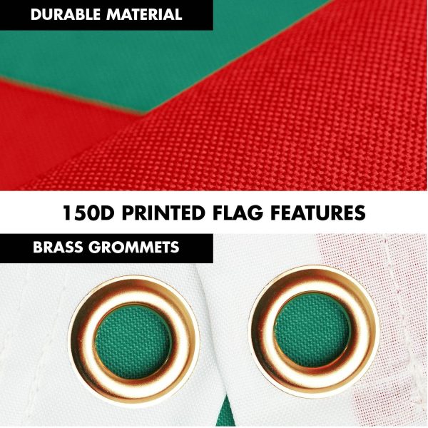 G128 Combo Pack: 6 Ft Tangle Free Spinning Flagpole (Black) & Bulgaria Flag 3x5 Ft Printed 150D Polyester, Brass Grommets (Flag Included) Aluminum Flag Pole - Image 4