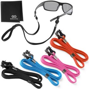 SIGONNA Eye Glasses String Holder Strap   Eyeglass Straps Cords for Men Women   Eyeglass Holders Around Neck   Sunglasses String Chain Lanyard Retainer   4 Pcs Orange Pink