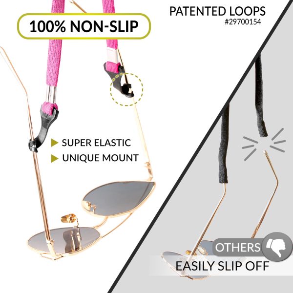 SIGONNA Eye Glasses String Holder Strap   Eyeglass Straps Cords for Men Women   Eyeglass Holders Around Neck   Sunglasses String Chain Lanyard Retainer   4 Pcs Orange Pink - Image 3