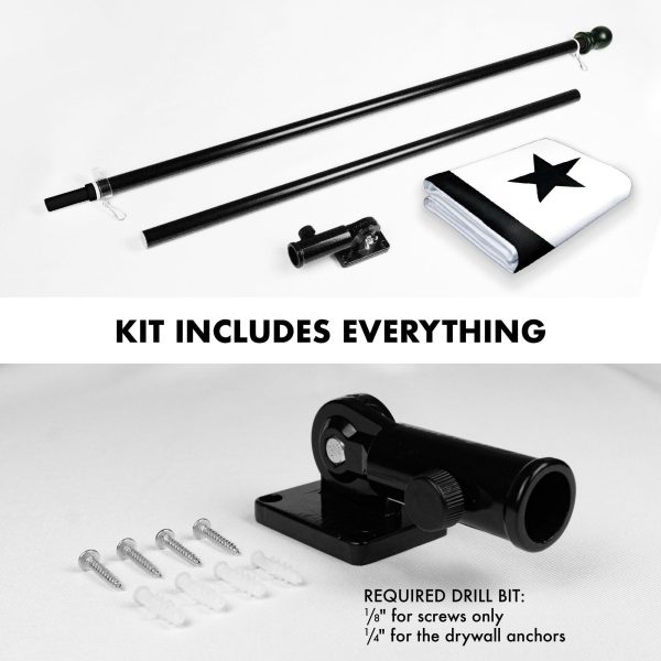 G128 Combo Pack: 6 Feet Tangle Free Spinning Flagpole (Black) Come and Take It Flag 3x5 ft Printed 150D Brass Grommets (Flag Included) Aluminum Flag Pole - Image 2