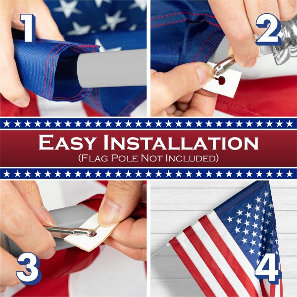 USA American Flag 1x1.5 Ft 5-Pack Pole Sleeve Embroidered Polyester By G128 - Image 7