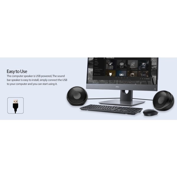 Adesso Xtream S4 USB-Powered Desktop Computer Speaker with Dynamic Sound - 5W x 2 - Image 2