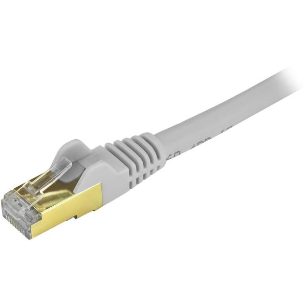 StarTech.com 25ft CAT6a Ethernet Cable - 10 Gigabit Category 6a Shielded Snagless 100W PoE Patch Cord - 10GbE Gray UL Certified Wiring/TIA - Image 2