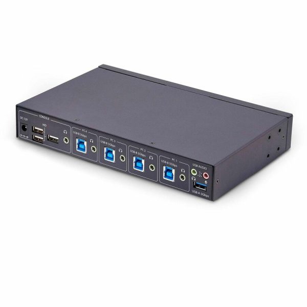 StarTech.com 4-Port KM Switch w/ Mouse Switching, USB 3.0 Keyboard/Mouse Switcher for 4 Computers, 3.5mm and USB Audio, TAA Compliant - Image 7