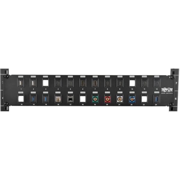 Eaton Tripp Lite Series 24-Port 2U Rack-Mount Unshielded Blank Keystone/Multimedia Patch Panel, RJ45 Ethernet, USB, HDMI, Cat5e/6 - Image 3