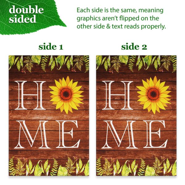 G128 Combo Pack: Garden Flag Stand Black 36 in x 16 in & Garden Flag Everyday Decoration Home Sunflower on Rustic Wood 12"x18" Double-Sided Blockout Fabric - Image 5