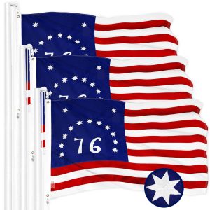 G128 3 Pack: Bennington 76 Flag | 4x6 Ft | ToughWeave Series Embroidered 300D Polyester | Historical Flag, Embroidered Design, Indoor/Outdoor, Brass Grommets