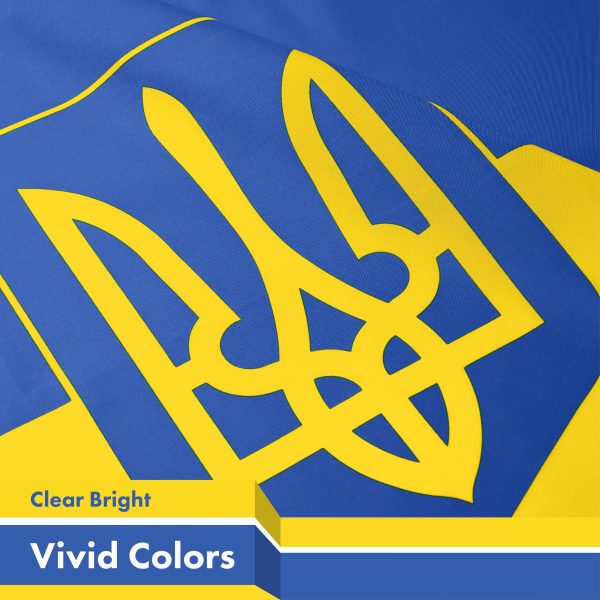 Ukraine Ukrainian Coat of Arms Flag 3x5 Ft 3-Pack Printed 150D Polyester Kyiv Kiev - Image 3
