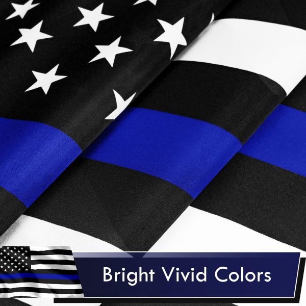 Thin Blue Line Flag 75D Printed Polyester 3x5 Ft - Image 3