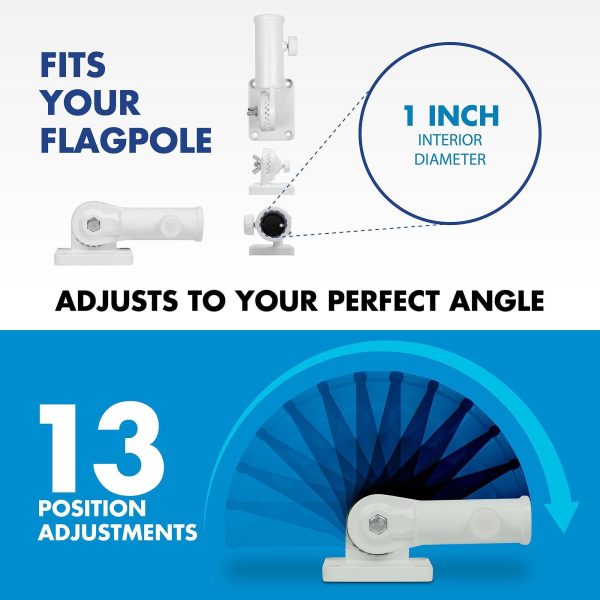 G128 Combo Pack: 6 Ft Tangle Free Aluminum Spinning Flagpole (White) & American USA Proud and Free Eagle Flag Flag 3x5 Ft, LiteWeave Pro Series Printed 300D Polyester | Pole with Flag Included - Image 8